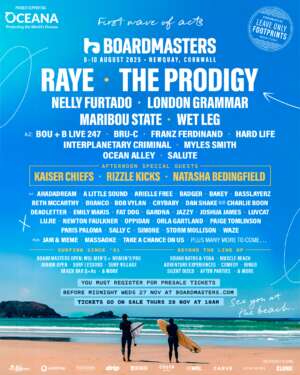 RAYE, The Prodigy, Wet Leg and more unveiled for Boardmasters Festival 2025 lineup