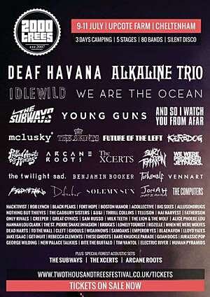Alkaline Trio set to headline 2000trees